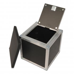 Flightcase zitblok met opbergruimte en kussen