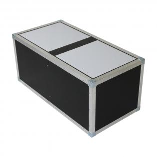 Flightcase dubbel tafelblok met plexiglas