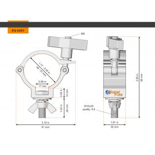 Half Coupler Small Easy 48-51/30/100 kg - Afbeelding 2