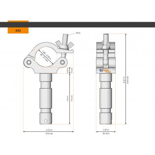 Half Coupler Spigot 48-51 / 50 / 500 kg - Afbeelding 2